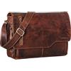 STILORD Marlon Borsa porta pc 15.6 pollici pelle Borsa da ufficio uomo Messenger a tracolla Moderna borsa porta documenti per università lavoro in cuoio vintage Colore:cognac - marrone chiaro