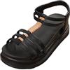 Generico Sandali Donna Bassi Estivi Da Con Cinturini, Eleganti, Plateau, Solidi E Traforati, Cinturino Elastico Alla Caviglia (Nero, 42) Scarpe Antiscivolo Zeppa Estive Cult Comode Sandalo Basso Nero
