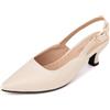 Gicoiz Vestito Tacco Gattinos Donna Slingback Appuntito Scarpe Comodo Sposa Pantofole Formal Lavoro Festa Tacco Basso Chiuse Davanti Beige Numero 32 EU
