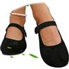 AMOUSDRDR Ballerine ortopediche in camoscio Mary Jane da donna, punta rotonda in pelle scamosciata morbida e confortevole, senza lacci, ballerine ortopediche Mary Jane, Nero , 0 UK