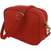 JOPHY & CO. Borsa a Tracolla Spalla in Vera Pelle con Frange e Chiusura Cerniera per Donne cod.5210 (Corallo 5275, Large)