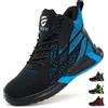 PAQOZKC Scarpe Antinfortunistiche Alte Uomo Donna Scarpe da Lavoro Comode | Tomaia traspirante, Scarpe da Lavoro con Punta in Acciaio+Kevlar, EN ISO 20345, Scarponi Antinfortunistiche+giorno