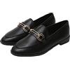 JiuQing Mocassini da Donna Scarpe Piatte alla Moda Scarpe da Ufficio Formali Slip-On in Pelle Tacco Basso Casual,Nero,34 EU