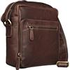 STILORD Nathan Borsello da Uomo a tracolla in pelle Piccola borsa messenger in Cuoio a Spalla per Viaggi Escursioni Colore:cognac marrone scuro