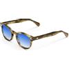 X-LAB XLAB 8004 Occhiali da sole stile moscot, 48mm, Verde striato/Azzurro sfumato, Unisex