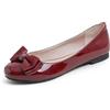Feversole Women's Round Toe Cute Bow Trim Ballet Flats, Ballerine Punta Tonda Decorate con Un Grazioso Fiocco da Donna Specchio Borgognaarco 39