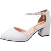 Fulidngzg Slingback Donna Elegante,Scarpe Slingback Donna Eleganti con Cinturino Sandali Chiusi Davanti Estive Decollete Tacco per Punta Cerimonia Sposa Comodi