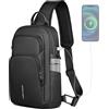 hk Borsa a tracolla da uomo con porta di ricarica USB Zaino a Tracolla