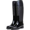AONEGOLD Stivali di Gomma Donna Pioggia Impermeabile Alti Wellington Boot Rain Boot Giardino Stivali(Nero Velluto,36 EU)