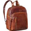 STILORD Summer Zaino Città Donna in Pelle Daypack Vintage Zainetto Piccolo Borsa da Donna Casual Backpack Pratico Elegante Zaini da Viaggio in Cuoio Autentico Colore:marrone medio