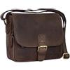 STILORD Lucian Borsello uomo Borsetta donna Stile vintage in pelle Borsa piccola a tracolla in cuoio A5 per Tablet iPad da 10.1 Colore:marrone scuro - pallido