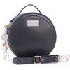 Catwalk Collection Handbags - Borsetta a Tracolla Rotonda in Pelle - Borsa Circolare Donna - Borsa a Mano Piccola - Tiffany - Nero