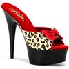Pleaser DELIGHT-601-6 Tan Leopard Print Faux Leather/Blk UK 4 (EU 37)