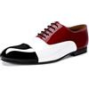 YFFUSHI Scarpe Oxford Uomo in Pelle Verniciata con Contrasto di Colore Scarpe Eleganti e Lacci per Abito da Matrimonio, Rosso, 43 EU