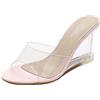 Generic7 Pantofole con Zeppa da Donna Sandali alla Moda Trasparenti con Punta Aperta e alla Moda. Sandali alla Moda concisi Resistenti all'Usura