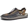 WEJIESS Sandali elastici intrecciati da donna Sandali piatti da uomo Plus Size Scarpe da spiaggia