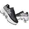 LDRFSE Pattini a rotelle per ragazze, scarpe da skateboard con ruote per sport, ginnastica, moda, scarpe roller multiuso per ragazzi e ragazze