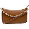 Chicca Borse Pochette Borsetta Donna in Pelle Italiana Tracollina (Cuoio Scuro)