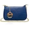 Chicca Borse Borsetta da donna in pelle, borsa a tracolla clutch (Blu D24)