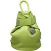 Chicca Borse - Borsa Zaino da Donna in Vera Pelle Made in Italy - 28x35x12 Cm (Verde Lime)
