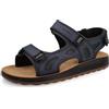 Fly Flot Sandali Uomo in Ecopelle con Strappi Regolabili, Sottopiede in Pelle Antishock, Ciabatte, Blu, 42 EU