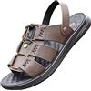 EKsma Sandali da uomo, scarpe da spiaggia aperte in pelle for esterni, sandali sportivi estivi Sandalo da pescatore da uomo (Color : Khaki, Size : EU 40/US 7.5/UK 7/JP 25.5 cm)