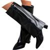 pvucpot Stivali Donna 2 in 1 con Gambale Arricciato Design Versatile con Platform Look Doppio in Un Solo Paio