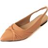 Gicoiz Ufficio Piatto Scarpe Appuntito Donna Lavoro Slingback Dolly Scarpe Comodo Ballerine Sposa Bowknot Pumps Ballerina Senza Chiusura Marrone Numero 43 EU-45Cn