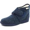 GRÜNLAND il benessere è naturale Grunland Ezio PA0009 Blu Pantofole Alte Invernali con Pelliccia Interna Lana Regolabili Tramite Strappo Uomo Donna Unisex Suola in Gomma Antiscivolo Calde