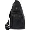 Avirex Monospalla in Eco Pelle, Impermeabile con Tasche a Zip in Stile Vintage, Collezione Buffalo BFL20 (Ink)