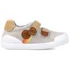 Biomecanics Zapatillas Niño Color Crema Pique lonetas lavables en lavadora Zapato Urban gama bioevolution con cierre de Velcro muy comoda