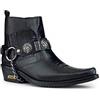Infinity Leather Stivali a Punta Uomo Colore Nero di Pelle Stile Gotico Punk Motociclista 6