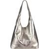 Modarno Borsa a tracolla da donna in pelle scamosciata laminato 34x17x59 cm (Oro Champagne)