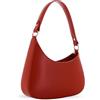 MARINA GALANTI, Borsa Hobo Piccola Donna in Vera Pelle, con Tracolla Aggiuntiva Regolabile e Removibile, Chiusura a Zip e Taschine Interne Multiuso, Made in Italy, Rosso