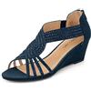 PIZZ ANNU Sandali Donna Estive Con Zeppa Strass Scarpe Eleganti Comodi Sandalo Estivo Ballo Sposa