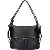 Bottega Carele Borsa Donna a spalla in vera pelle trasformabile in zaino made in italy (Nero)