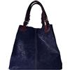 Bottega Carele Borsa Donna in vera pelle stampata pitone made in Italy BC6929 (blu scuro)