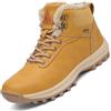 Mishansha Scarpe Uomo Donna Invernali Stivaletti Antiscivolo Scarponi Neve Stivali Impermeabili Trekking Giallo,46