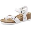 QUEEN HELENA Infradito con Zeppa Sandali Comodi con Cinturino Donna X32-205 (Bianco, Sistema Taglie Calzature EU, Adulto, Donna, Numero, Media, 35)