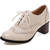 Gicoiz Calzature Donna Cordoncino Formal Tacco a Blocco Chiuse Davanti Brogue Scarpe