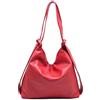 FrasiBags Borsa a Spalla da Donna Convertibile in Zaino in Vera Pelle Made in Italy, Borsa Zaino 2 in 1 Made in Italy (Rosso)