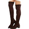 ticticlily Stivali Alti Donna Con Tacco Invernali Scamosciato Stivaletti al Ginocchio Antiscivolo Eleganti Boots A Marrone 37 EU