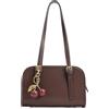 HiTotes Y2K Borsa a spalla rossa in pelle per donna, borsa a mano bordeaux con ciondolo a ciliegia, 01-caffè, 25.5cm