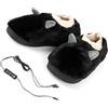 Paowsietiviity Pantofole riscaldate USB Uomo Riscaldamento Regolabile Maschio Lavabile Inverno Copertura Impermeabile Rimovibile Scaldapiedi Ufficio Nero 42-43, Nero 42 43, Medium