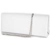 Emila Pochette bianca di raso elegante cerimonia da donna ragazza signora Borsa a mano piccola Clutch borsetta tinta unita moda matrimonio comunioni Raso Bianco