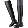 WOkismD Stivali sopra Il Ginocchio alla Moda da 3,5 Cm Stivali Alti al Ginocchio Invernali Stivali con Tacco Alto Grosso Scarpe da Donna Taglie Forti