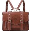 ECOSUSI Borsa Porta PC portatili 15,6 Pollici Donna Tracolla Grande Cartella Zaini Messenger Borsetta Marrone
