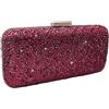 Boutique De FGG Mini pochette da donna con strass luccicanti, borse da sera formali, per feste nuziali, pochette da sposa, Borgogna, Mini