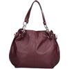 Gave Lux Borsa a Spalla in Pelle Italiana Rubino 38x30x12 Elegante e Spaziosa