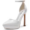 GENSHUO Scarpe Donna Punta Plateau 13cm Cinturino Caviglia Festa | Tacchi alti, stiletto, feste, matrimoni, comodi ed eleganti.